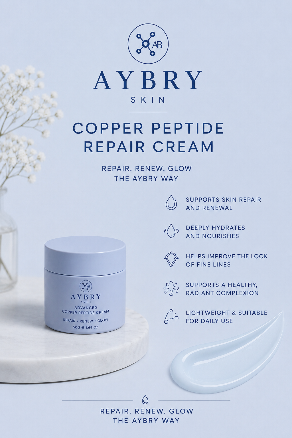 AYBRY skin | Copper peptide repair cream ⭐️⭐️⭐️⭐️⭐️
